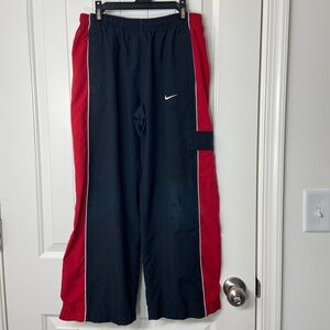 Nike boy’s black red striped elastic drawstring‎ waist lined pocket sweatpants M